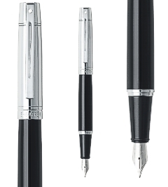 Sheaffer 300 - 9314 Black Barrel Chrome Cap Fountain Pen